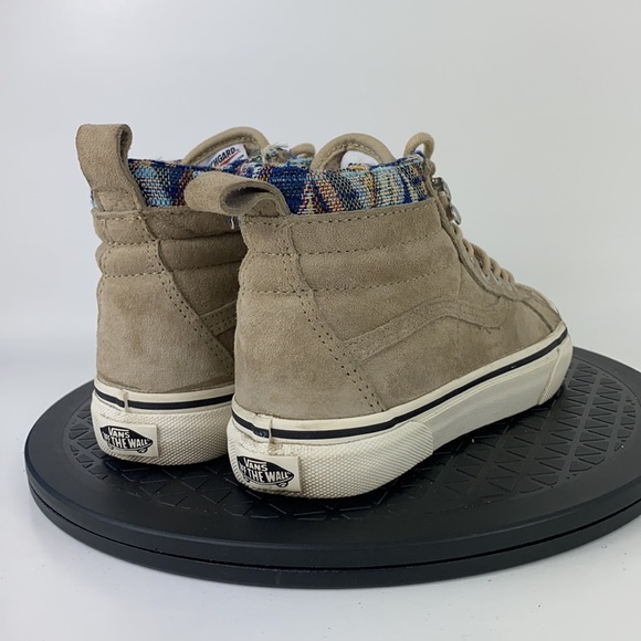 Vans Sk8-Hi Scotchgard Brown/White Suede Flannel Skate Shoes Women's Size  5 - Picture 5 of 12